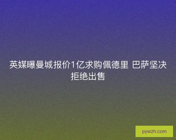 英媒曝曼城报价1亿求购佩德里 巴萨坚决拒绝出售 英媒曝曼城报价1亿求购佩德里 巴萨坚决拒绝出售