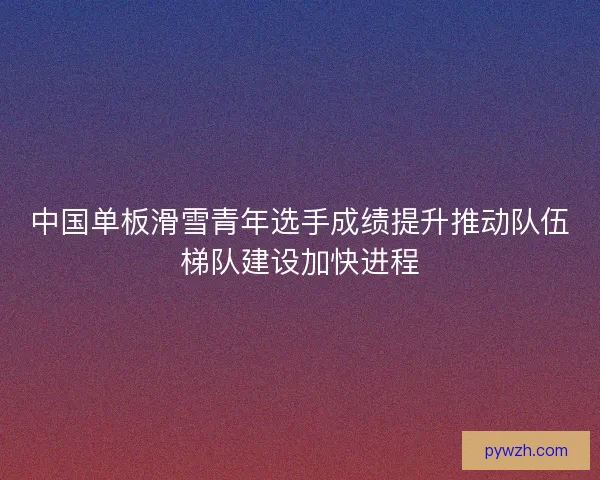 中国单板滑雪青年选手成绩提升推动队伍梯队建设加快进程 中国单板滑雪青年选手成绩提升推动队伍梯队建设加快进程